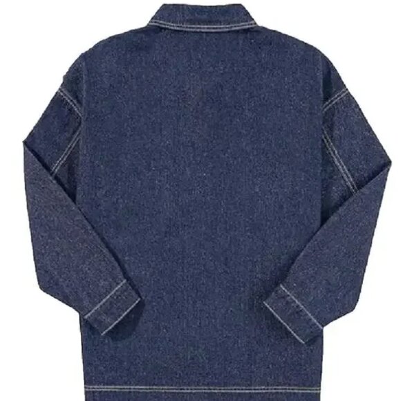 Women's Jean Jacket Boyfriend Button Up Long Sleeve (M) - Picture 4 of 6